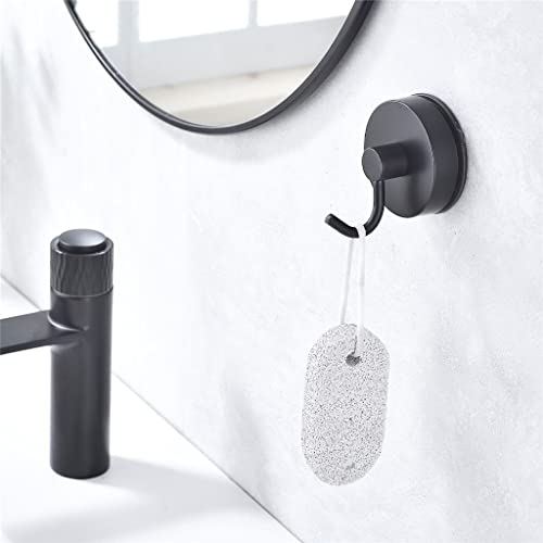 WODMB 4 PCS Black Vacuum Suction Cup Hook Punch-Free Wall Hangers Towel Keys Coat Shower Hook Home Bathroom Accessories (Color : D, Size : 1)
