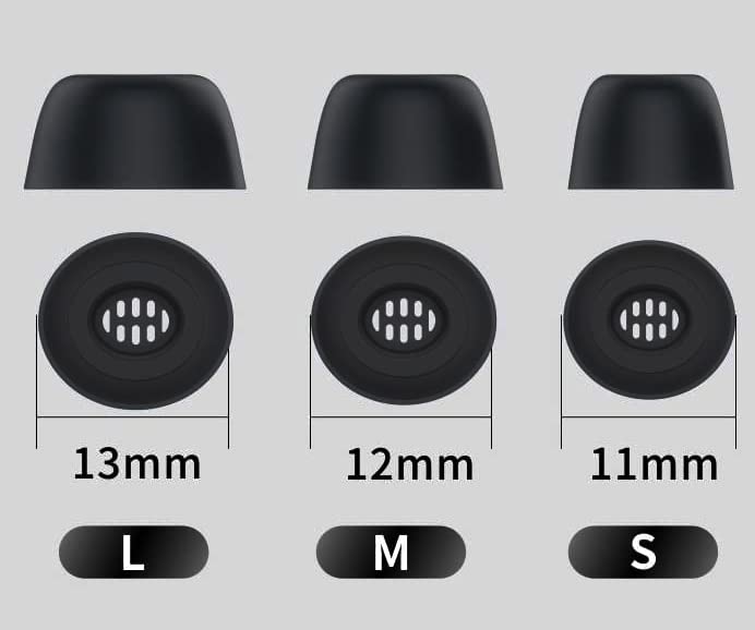 Rqker Eartips Compatible with Pixel Buds Pro Earbuds, 6 Pairs S/M/L Sizes Soft Silicone Replacement Ear Tips Eartips Earbuds Tips Compatible with Pixel Buds Pro, Black