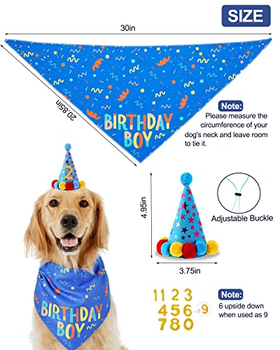 Hollucky Dog Birthday Party Supplies,Dog Party Decorations Set with Dog Birthday Hat,Birthday Banner,Dog Paw Bone Balloon,Dog Birthday Bandana for Large Dogs Pets,Puppy Supplies,Dog Birthday Gift