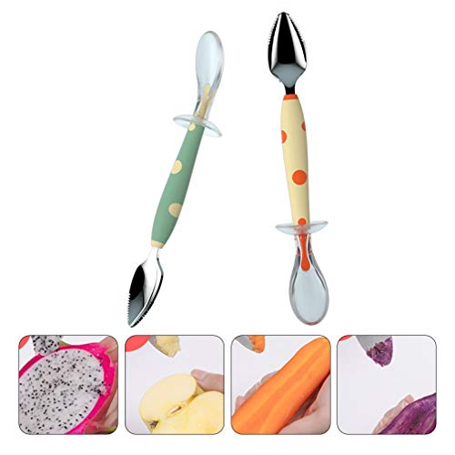 Toddmomy Grapefruit Spoons Half Serrated Citrus Fruit Vintage Dessert Spoons Serrated Spoon Baby Food Tableware for Kitchen