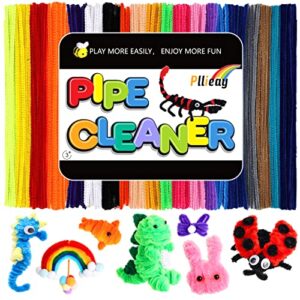 pllieay 200pcs pipe cleaners for crafts 20 assorted color, pipe cleaner chenille stems, for pipe cleaners craft supplies diy arts & crafts decoration (6 mm x 12 inch)