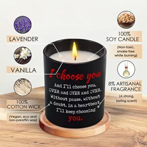 Anniversary Wedding Gifts for Men, Women, Couple, Christmas, Birthday Gifts for Her, Him, Boyfriend, Girlfriend, Romantic Gifts for Husband and Wife Gift Ideas, Vanilla Lavender Scented Candle 10oz