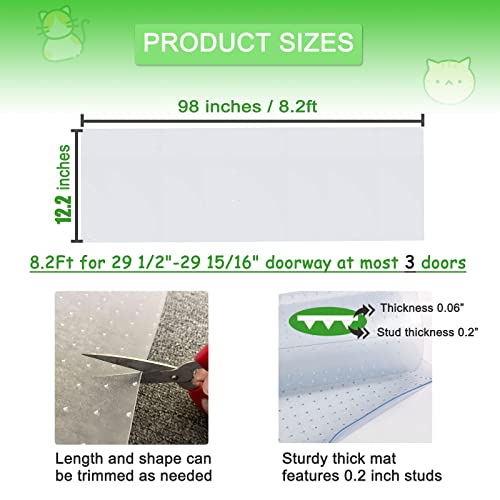 BiirBlue 8.2ft Carpet Protector for Pets, Cat Carpet Protector for Doorway, Anti Scratch Under Door Cat Scratch Protector Mat, Easy to Cut and Clean Plastic Carpet Scratch Stopper