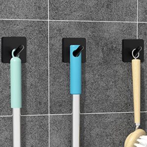 ATAMOW Adhesive Hooks Wall Hooks,6 Pack Bathroom Hooks for Towels, Heavy-Duty Adhesive Hooks for Hanging Coat, Hat, Clothes, Towels, for Kitchen Bathroom(Black)