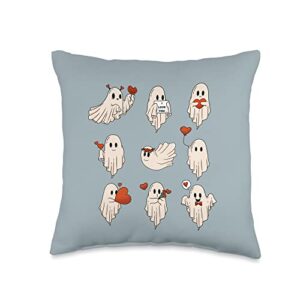 happy valentine's day tees and valentine gifts ghost, spooky valentine's day throw pillow, 16x16, multicolor