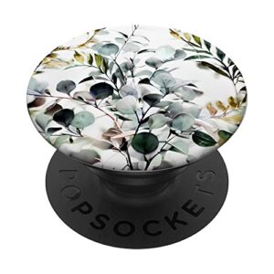 eucalyptus green blossom flower leaves floral branches popsockets swappable popgrip