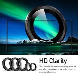 ivoler Camera Lens Protector for Samsung Galaxy S23 6.1'' &S23 Plus 6.6'' (2023), Ultra-Thin Tempered Glass with Aluminum Edge,Alloy Camera Cover Protection Black [Included Easy Removal Tool]