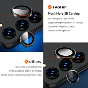 ivoler Camera Lens Protector for Samsung Galaxy S23 6.1'' &S23 Plus 6.6'' (2023), Ultra-Thin Tempered Glass with Aluminum Edge,Alloy Camera Cover Protection Black [Included Easy Removal Tool]