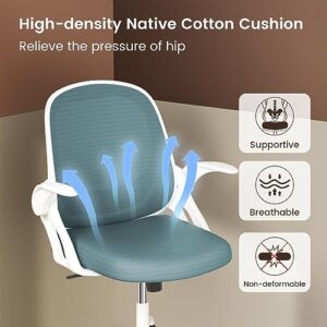 Home Office Chair Work Desk Chair Comfort Ergonomic Swivel Computer Chair, Breathable Mesh Desk Chair, Lumbar Support Task Chair with Wheels and Flip-up Arms and Adjustable Height