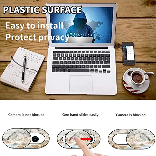 Laptop Camera Cover Slide, Thin Web Camera Cover for Laptop, Desktop, PC, MacBook Pro, MacBook Air, iPad, iMac, Tablet, Protecting Your Privacy Security Camera Slider… (Marble)