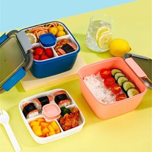 LDCHNH Lunch Bento Box Work Compartment Cute Ladies Microwave Portable Container Cutlery Picnic Set (Color : D, Size