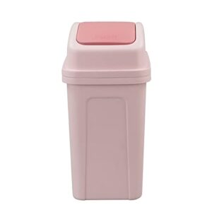 zopnny plastic swing lid trash can, garbage can with swing-top lid, 1-pack, pink