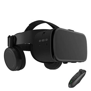 bobovr z6 virtual reality headset, 110°fov foldable headphone imax vr headset for 4.7-6.2 inch full screen smartphone ios/android with game controller