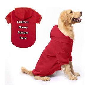 custom dog hoodie set with name photo, personalized pet warm sweater hoodies for small medium dogs & cat puppy