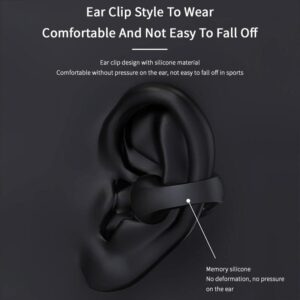 Ear-Clip Bone Conduction Headphones Bluetooth 5.3, Open Ear Clip on Headphone, Bluetooth Headphones Wireless Non-In-Ear, Pain-Free Wearing, Air Conduction Headphones Earrings Ear Clip for Sports