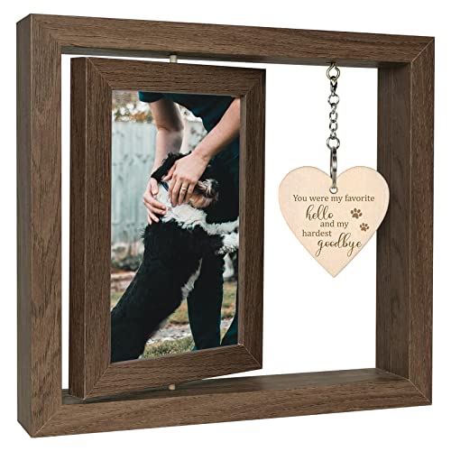 EYITUPC You Were My Favorite Hello and My Hardest Goodbye Pet Memorial Frame - Dog Memorial Gifts for Loss of Dog/Cat - Display Two 4x6