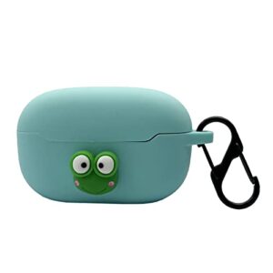 cute case for jbl endurance race earbuds;seadream 3d cartoon frog kawaii earphones skin cover, protective carrying case with keychain hook (frog)