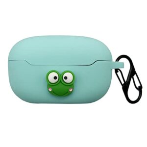 Cute Case for JBL Endurance Race Earbuds;Seadream 3D Cartoon Frog Kawaii Earphones Skin Cover, Protective Carrying Case with Keychain Hook (Frog)