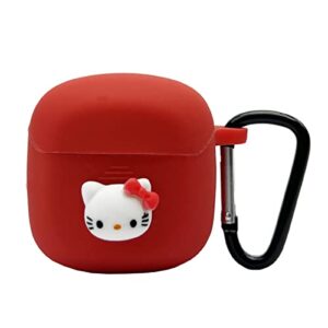 cute case for jbl tour pro+ tws true wireless bluetooth earbuds;seadream 3d cartton cat kawaii animal scratch shock protective silicone cover with carabiner (cat)