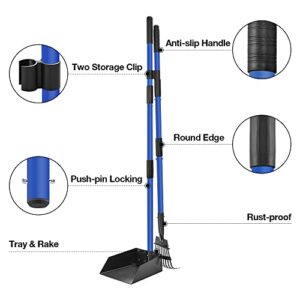 TOOGE Pooper Scooper for Large Medium Small Dogs Dog Pooper Scooper for Yard with Heavy Duty Metal Long Handle Rake and Tray for Pet Waste Pick Up