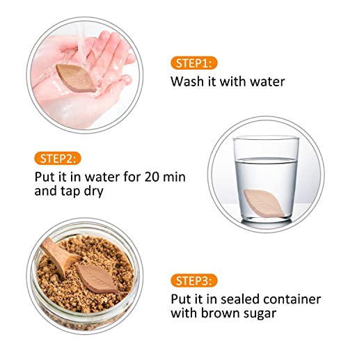 Brown Sugar Saver, 10pcs Leaf Terracotta Sugar Keeper and Softener Disc Keeping Moist Fresh