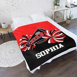 Cheerleader Red Personalized Blankets Throw Bed Sofa Couch Blankets Traveling Camping Hiking Soft Cozy 50 x 60 Inch