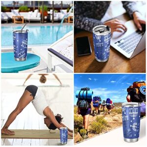 20oz Tumbler Bottle with Lid and Straw Hanukkah Blue Candle Insulated Coffee Ice Cup Vacuum Stainless Steel Shaker Bottle Travel Mug Water Cup Gifts