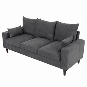 panana modern sofa couch for living room sofa couch 3 seater in linen fabric grey