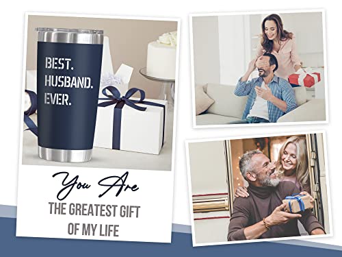 TEEZWONDER Gifts For Husband From Wife, Anniversary, Valentines Day, Christmas, Birthday Gifts For Men, Him, Romantic I Love You Husband Gift Ideas, Husband 20 Oz Stainless Steel Tumbler For Men