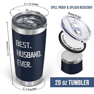 TEEZWONDER Gifts For Husband From Wife, Anniversary, Valentines Day, Christmas, Birthday Gifts For Men, Him, Romantic I Love You Husband Gift Ideas, Husband 20 Oz Stainless Steel Tumbler For Men