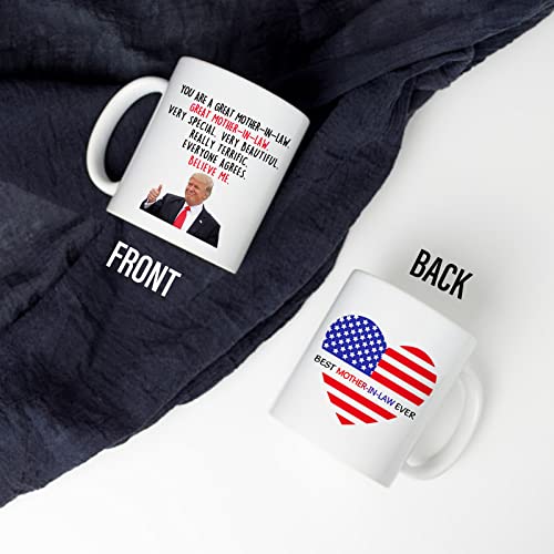 SIUNY Donald Trump Mother-In-Law Coffee Mugs - Novelty You're A Great Mother-In-Law Trump Gifts Mug - Mother-In-Law Gag Gifts for Birthday/Christmas Gifts for Mother-In-Law 11oz (Mother-in-Law Gifts)