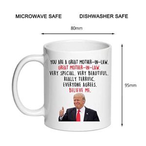 SIUNY Donald Trump Mother-In-Law Coffee Mugs - Novelty You're A Great Mother-In-Law Trump Gifts Mug - Mother-In-Law Gag Gifts for Birthday/Christmas Gifts for Mother-In-Law 11oz (Mother-in-Law Gifts)