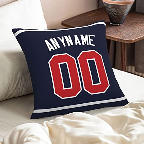 Lalkllo Throw Pillow Baseball City Custom Any Name and Number 16x16, 18x18 & 20x20 Inch Square Pillow