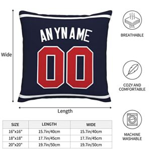 Lalkllo Throw Pillow Baseball City Custom Any Name and Number 16x16, 18x18 & 20x20 Inch Square Pillow