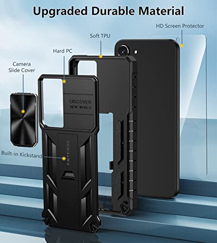 FNTCASE for Samsung Galaxy S23 Case: Military Grade Drop Proof Protection Rugged Protective Cell Phone Cover with Kickstand | Shockproof TPU Matte Textured Sturdy Bumper Cases for Galaxy S23 5G 6.1''