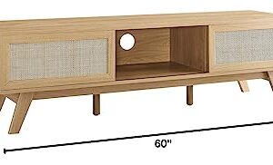 Modway Soma Rattan TV Stand, 60", Oak