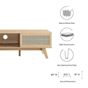 Modway Soma Rattan TV Stand, 60", Oak