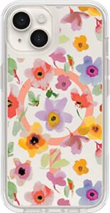 otterbox symmetry series+ clear antimicrobial case with magsafe for iphone 14 & iphone 13 (only) - non-retail packaging - hidden garden