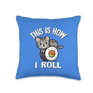 gray tabby cat gifts shirts & hoodies gray tabby cat throw pillow, 16x16, multicolor