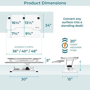 VERSADESK Elite Standing Desk Converter, 48" Wide X-Large PowerPro Elite Electric Height Adjustable Desk Riser with Programmable App Control, Hold 80 lbs, Keyboard Tray, USB Port Charger, Black