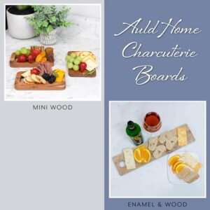 AuldHome Mini Wood Charcuterie Boards (Set of 3); Small Personal-Sized Rectangular Serving Acacia Wooden Trays