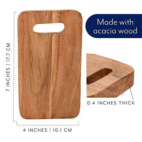 AuldHome Mini Wood Charcuterie Boards (Set of 3); Small Personal-Sized Rectangular Serving Acacia Wooden Trays