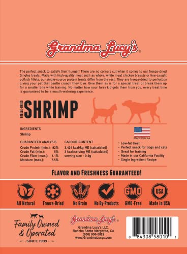 Grandma Lucy's Freeze-Dried Single Ingredient Treats, Shrimp, 0.65 oz