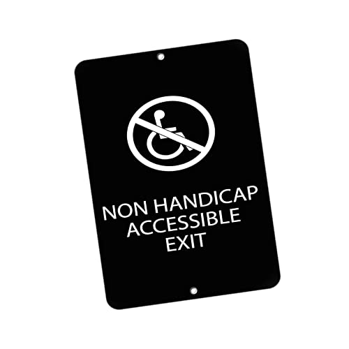 Aluminum Vertical Metal Sign Non Handicap Accessible Exit Ada 9x12" Inches (9 in x 12 in) Novelty Business Street Decor FS04576DLs