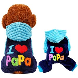 Pet Clothes for Large Dogs Four Legged Autumn Winter Thick Pajamas I Love Mom Papa Pet Clothes for Medium Dogs Girl