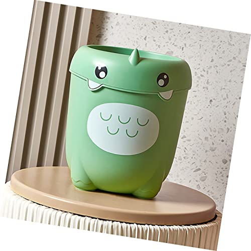 ORFOFE Cartoon Trash can Cans Desktop Slim Lovely Roomdinosaur Mini Kids with Ring Bathroomlight Childrens Decorative Bathrooms for Wastepaper Car Bins Makeup Cute Little Trash Household