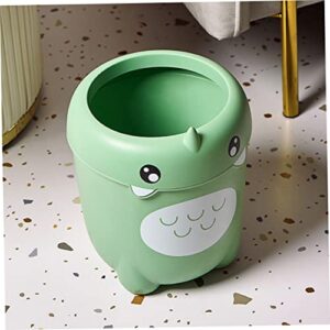 ORFOFE Cartoon Trash can Cans Desktop Slim Lovely Roomdinosaur Mini Kids with Ring Bathroomlight Childrens Decorative Bathrooms for Wastepaper Car Bins Makeup Cute Little Trash Household