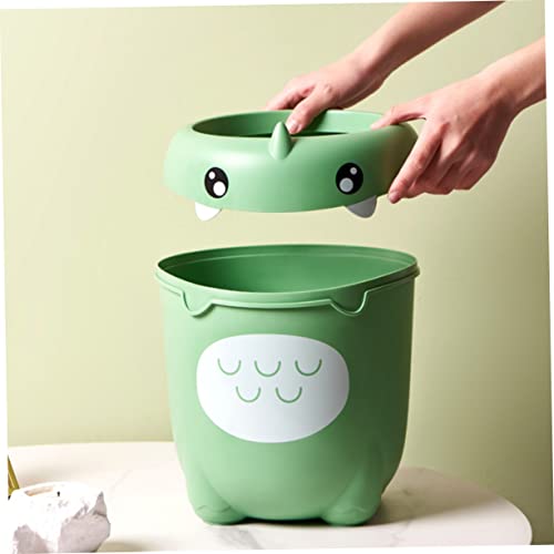 ORFOFE Cartoon Trash can Cans Desktop Slim Lovely Roomdinosaur Mini Kids with Ring Bathroomlight Childrens Decorative Bathrooms for Wastepaper Car Bins Makeup Cute Little Trash Household