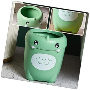 ORFOFE Cartoon Trash can Cans Desktop Slim Lovely Roomdinosaur Mini Kids with Ring Bathroomlight Childrens Decorative Bathrooms for Wastepaper Car Bins Makeup Cute Little Trash Household