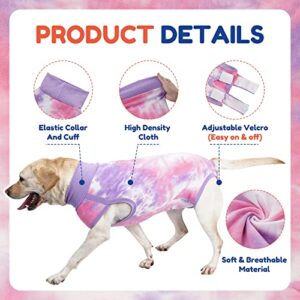 TORJOY Breathable Dog Recovery Suit for Male/Female, Tie Dye Purple Dog Onesie for Abdominal Wounds, Cone E-Collar Alternative After Surgery to Anti-Licking, Professional Surgery Suit for Dogs Medium